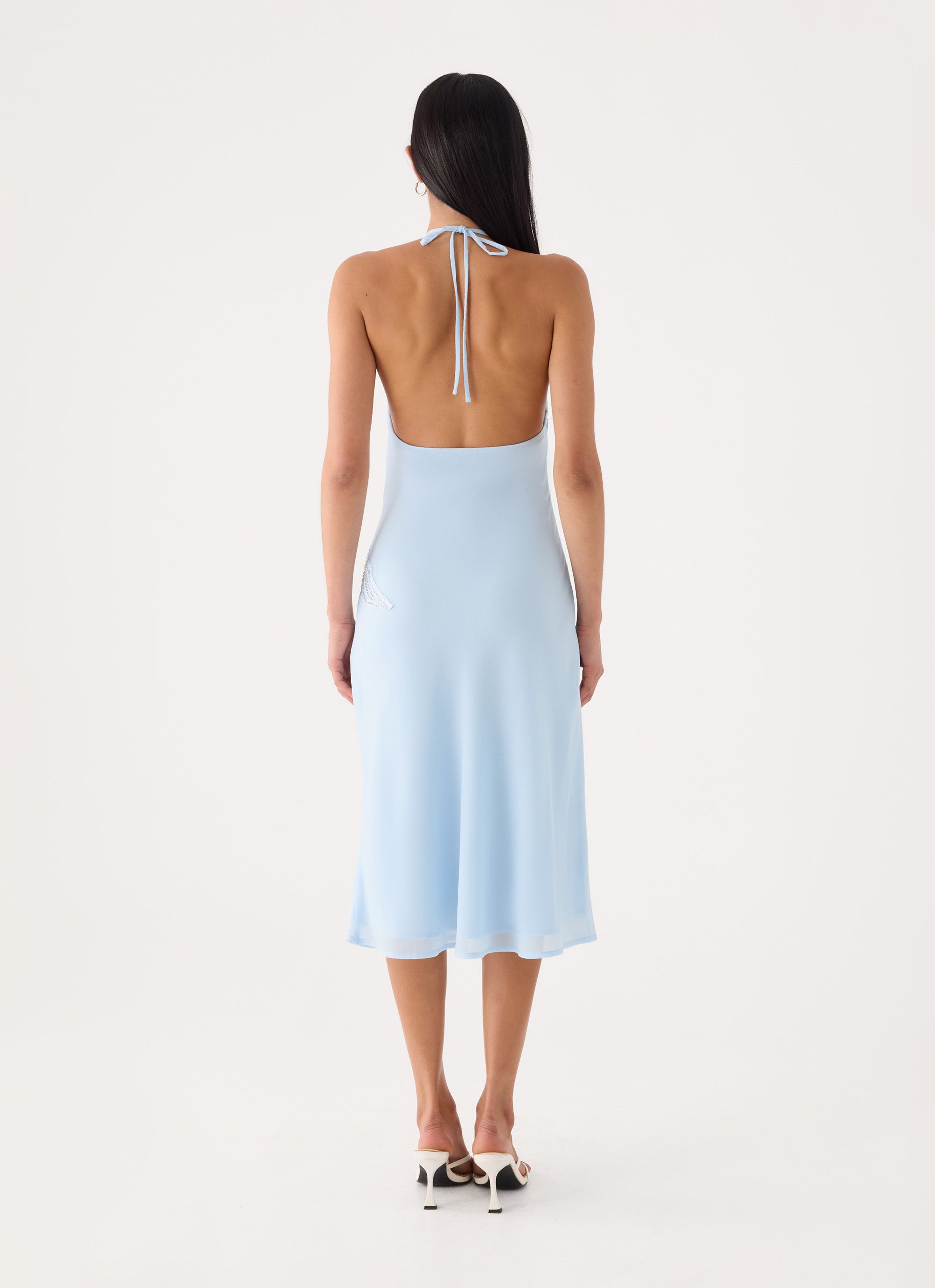 Valeska Beaded Midi Dress - Blue
