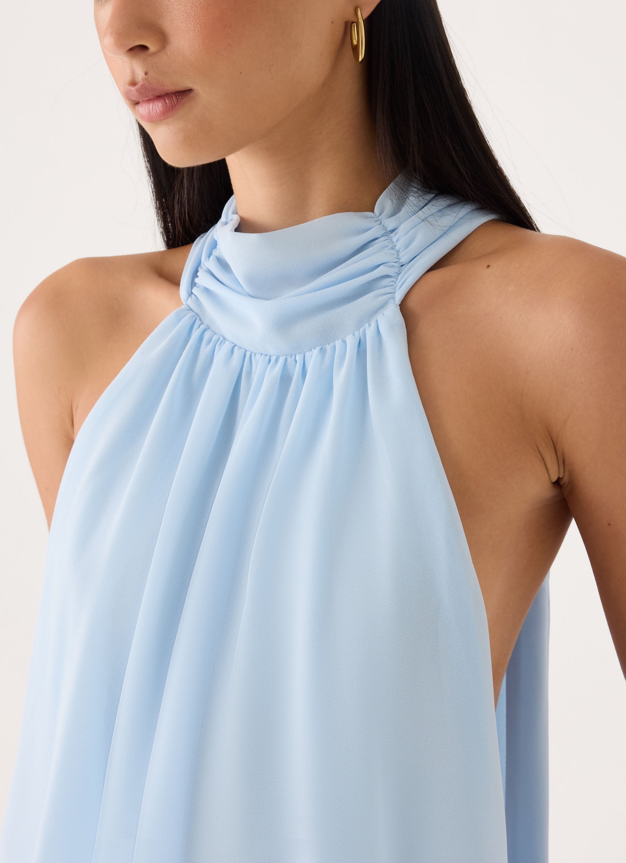 Verbina Scarf Mini Dress - Blue