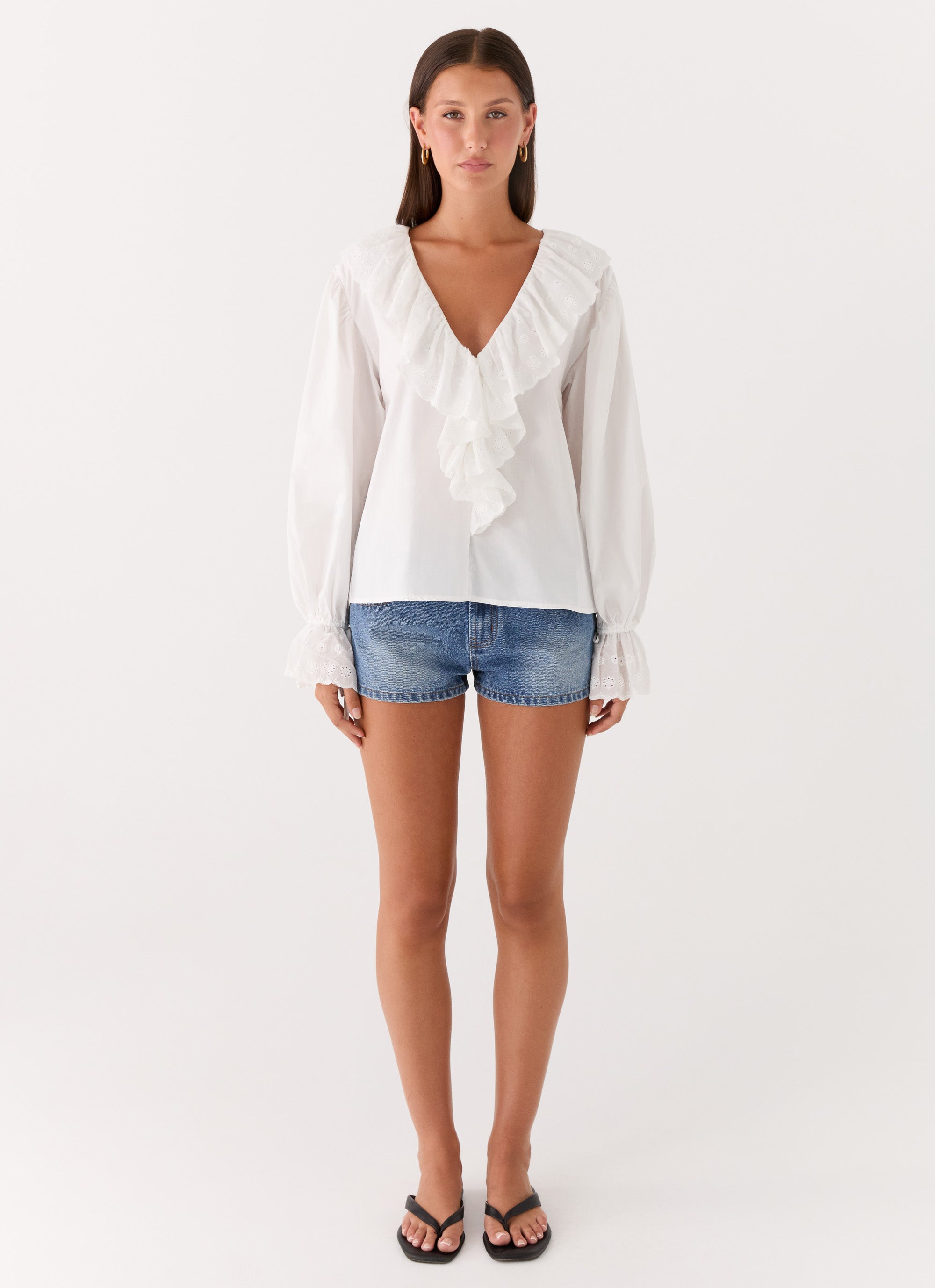 Verrin Cotton Blouse - White
