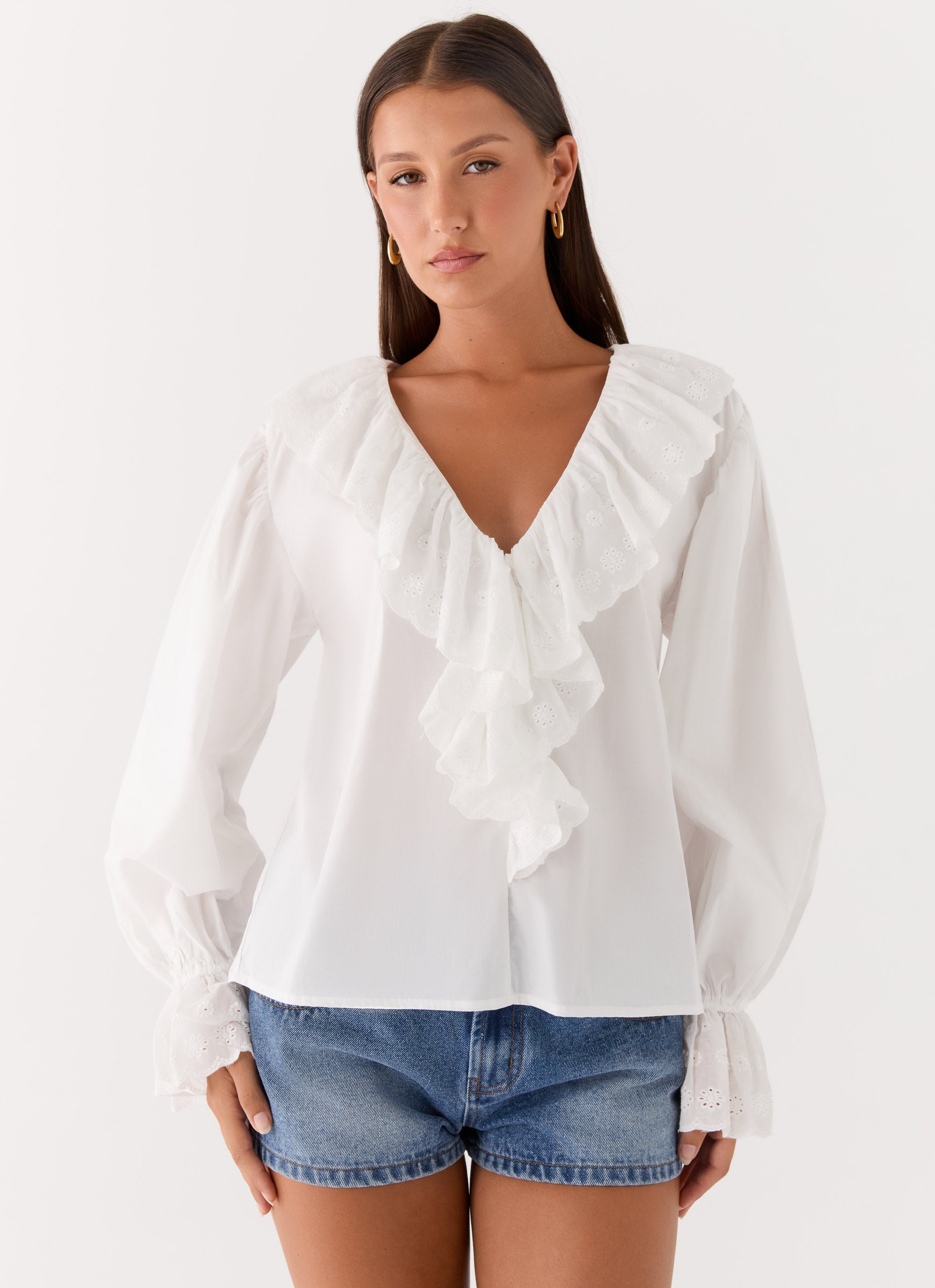 Verrin Cotton Blouse - White