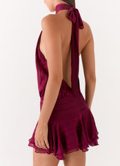 Willow Chiffon Mini Dress - Plum