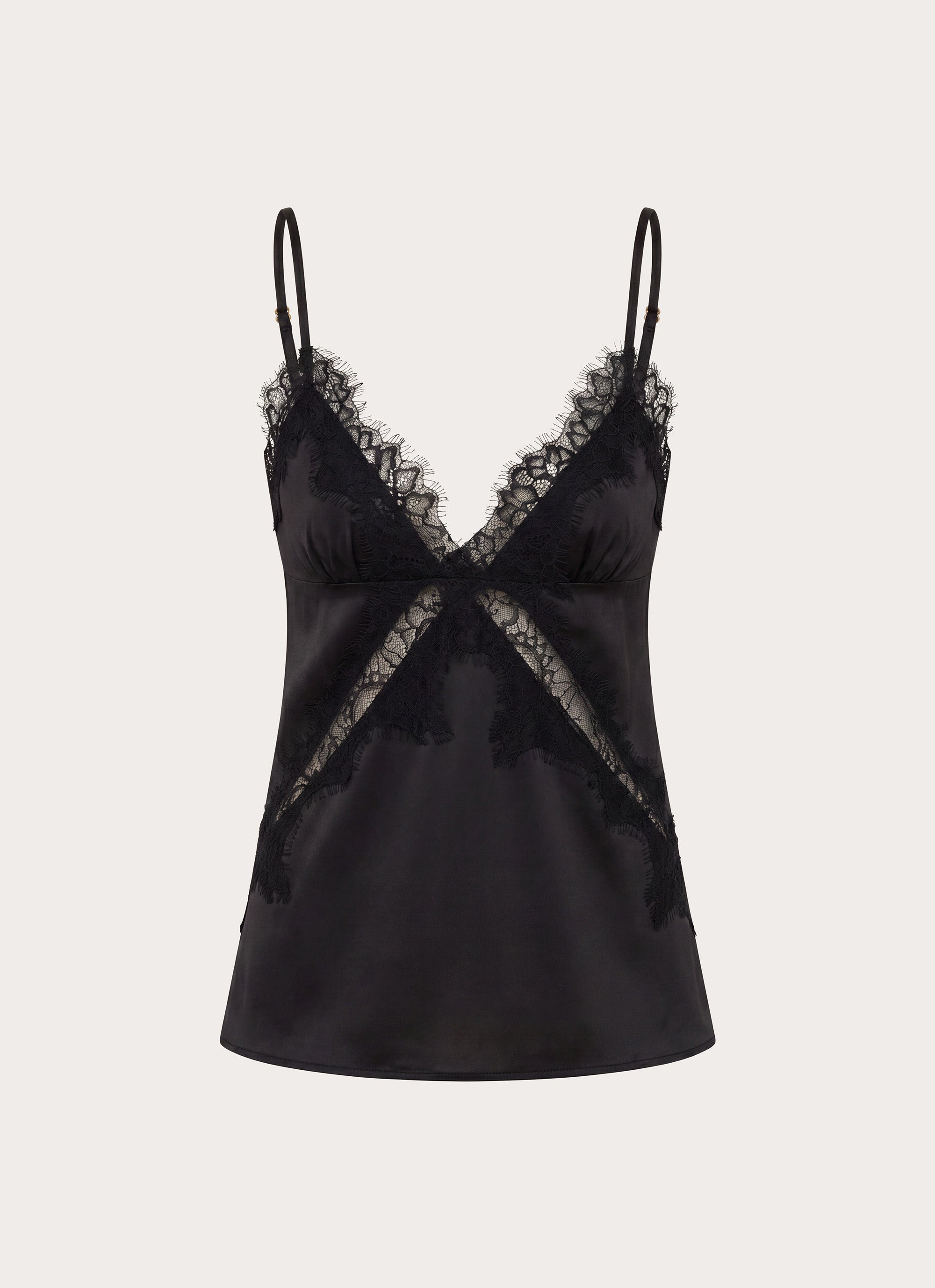 Winona Night Cami Top - Black