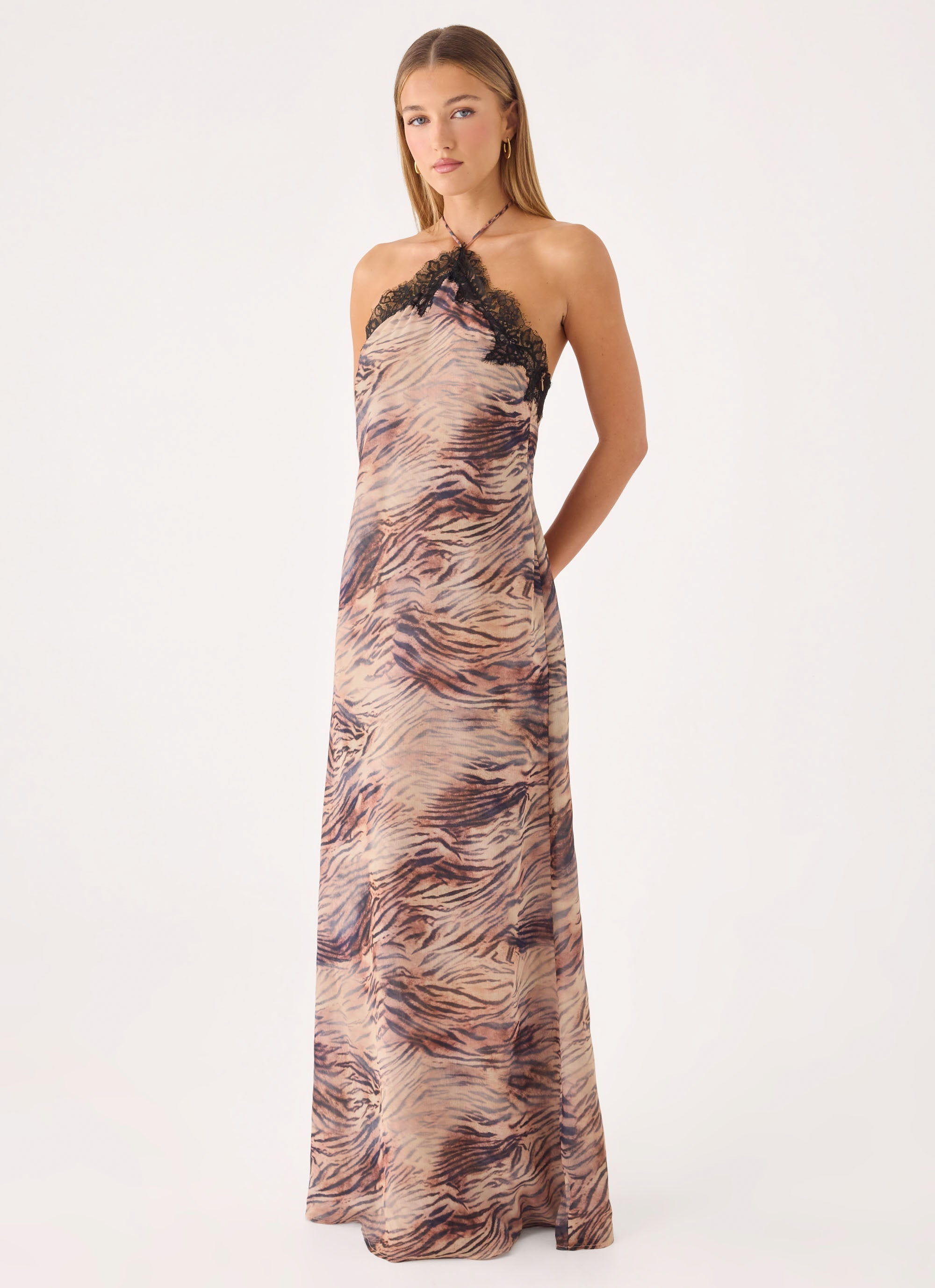 Zamarita Halter Maxi Dress - Golden Tiger