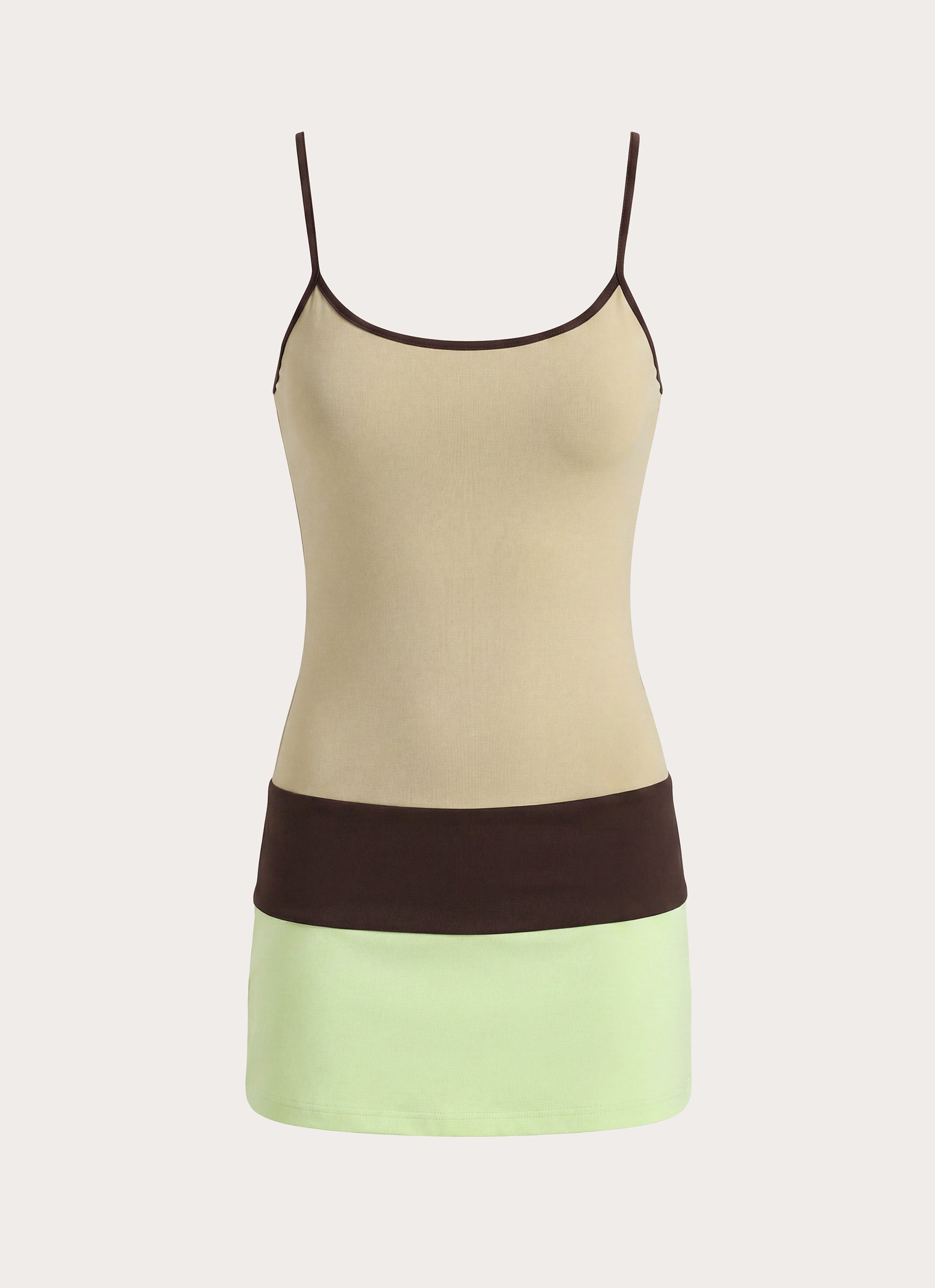 Zaylia Colour Block Mini Dress - Olive